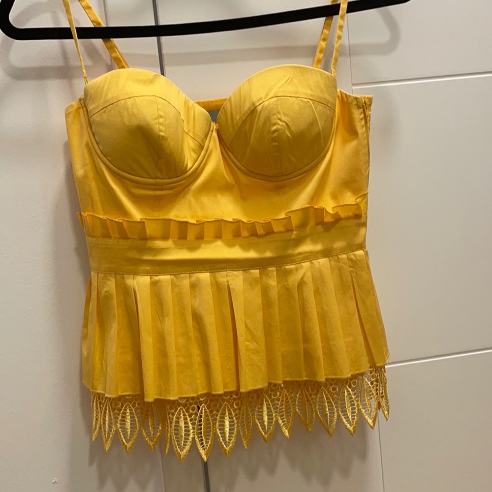 Marciano bustier with lace trimming